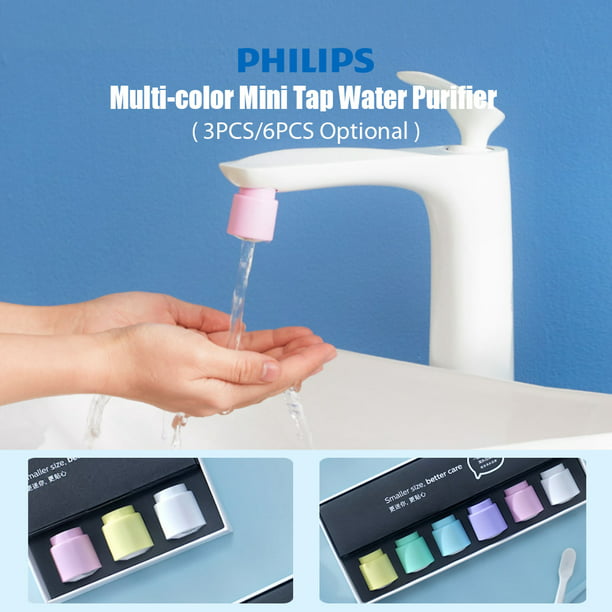 Purificador de agua de grifo Philips 3 uds/6 uds Mini filtro de grifo  multicolor de tres capas