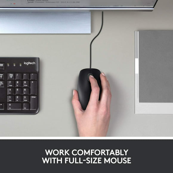 logitech b100 corded mouse  ratón usb con cable para ordenadores y portátiles para uso de la mano logitech