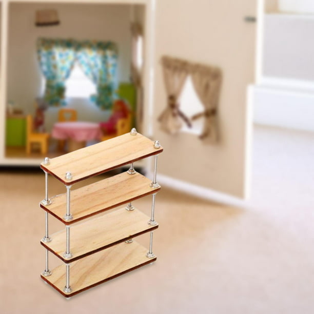 Estantería miniatura de 1:12 Accesorio de exhibición de juguete Mini  estantería de 6 niveles para sa Sunnimix Librería de casa de muñecas