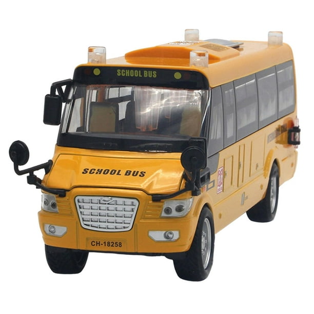 Juguete modelo de autobús de simulación, función de sonido de aleación, 5  juguetes abiertos para tirar hacia atrás para adornos, regalos  coleccionable
