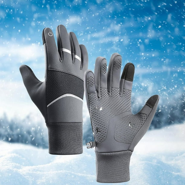 Guantes de invierno guantes cálidos antideslizantes con tiras reflectantes guantes  para clima frío guantes térmicos para montar trabajo senderismo al , gris,  METRO Fernando guantes de invierno