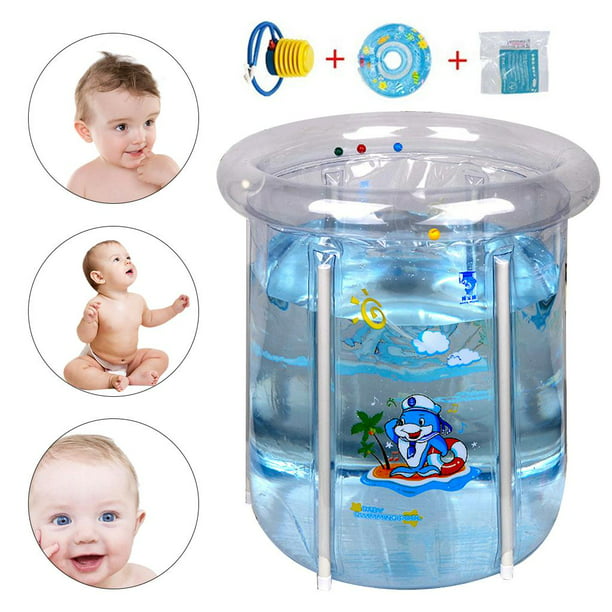 Bañera inflable para bebé con bomba de aire, bañera para bebé, bañera para  niños pequeños, lavabo de ducha plegable para recién nacido, bañera de