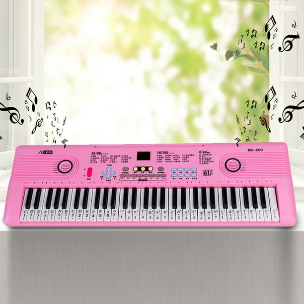 Piano eléctrico portátil Adultos Niños Juguete Teclado de piano electrónico  (Rosa)
