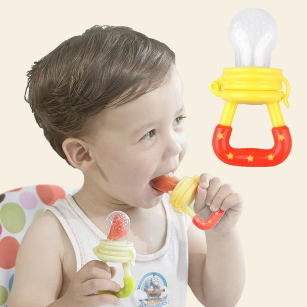 Chupete de bebé seguro para alimentación de pezón para niños con leche de  comida de fruta portátil (Amarillo M) Tmvgtek Para estrenar