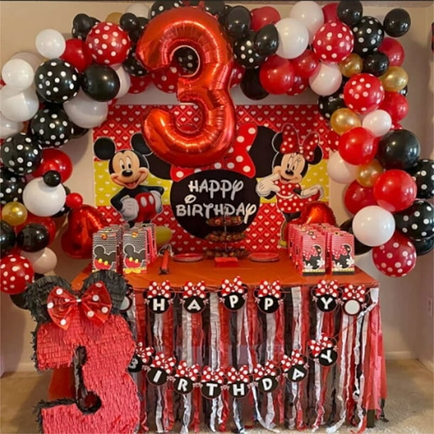 Conjunto de Cumpleaños de Mickey Mouse rojo – Telas y retales