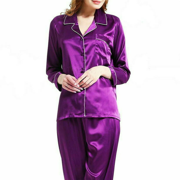 Colectivo Acerca de la configuración Menstruación Pijama de seda para mujer Conjunto de pijama para dormir Ropa de dormir  Ropa de casa(Azul-M) Nituyy Pijama-GL715-FN31299D2 | Walmart en línea