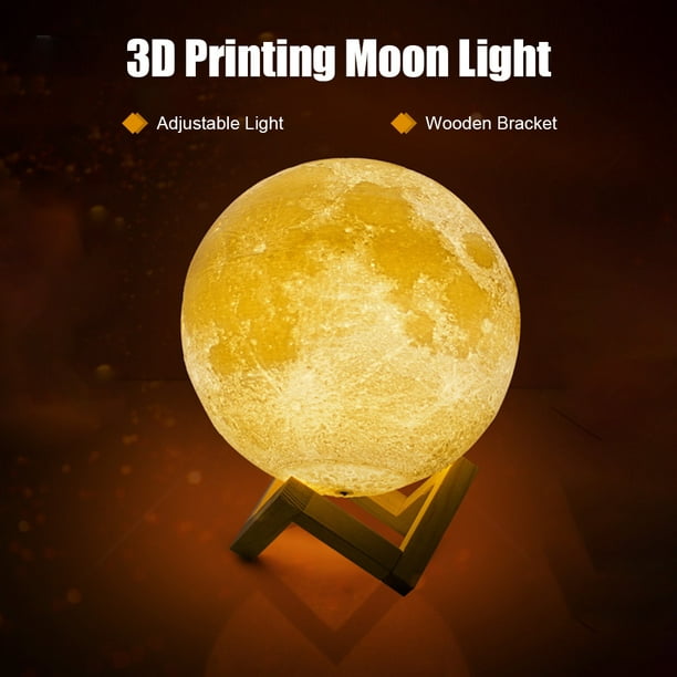 Lampara Estilo Luna Moon Light Led 3D