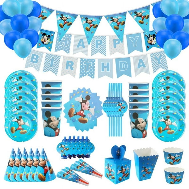 Impresionantes suministros de vajilla para fiesta de cumpleaños de Mickey  Mouse de Disney