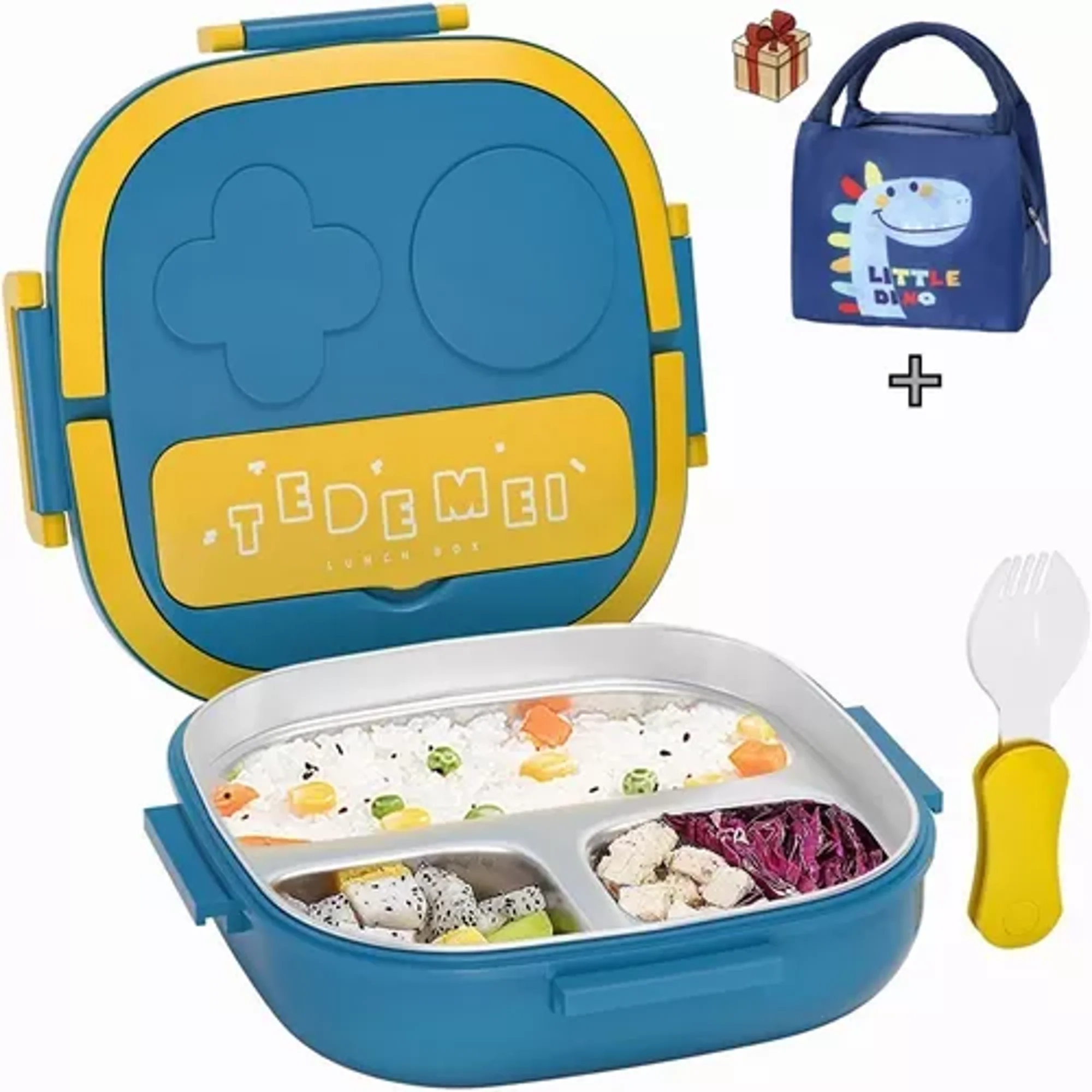 Fiambrera Infantil Lonchera Bento Box Kids Azul