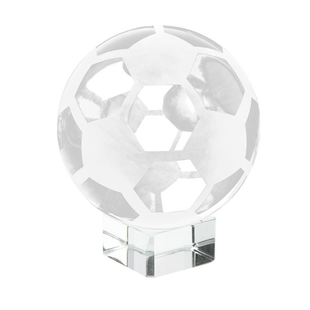 Adorno de fútbol de cristal Balón de fútbol de cristal Balón de fútbol de  cristal transparente con soporte FRCOLOR Hogar14369186