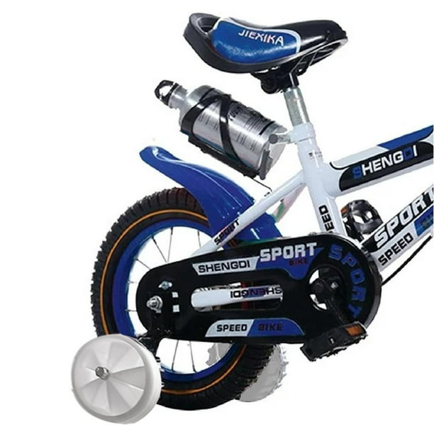 Bicicleta Infantil para niño rodada 12 con llantas de entrenamiento Azul