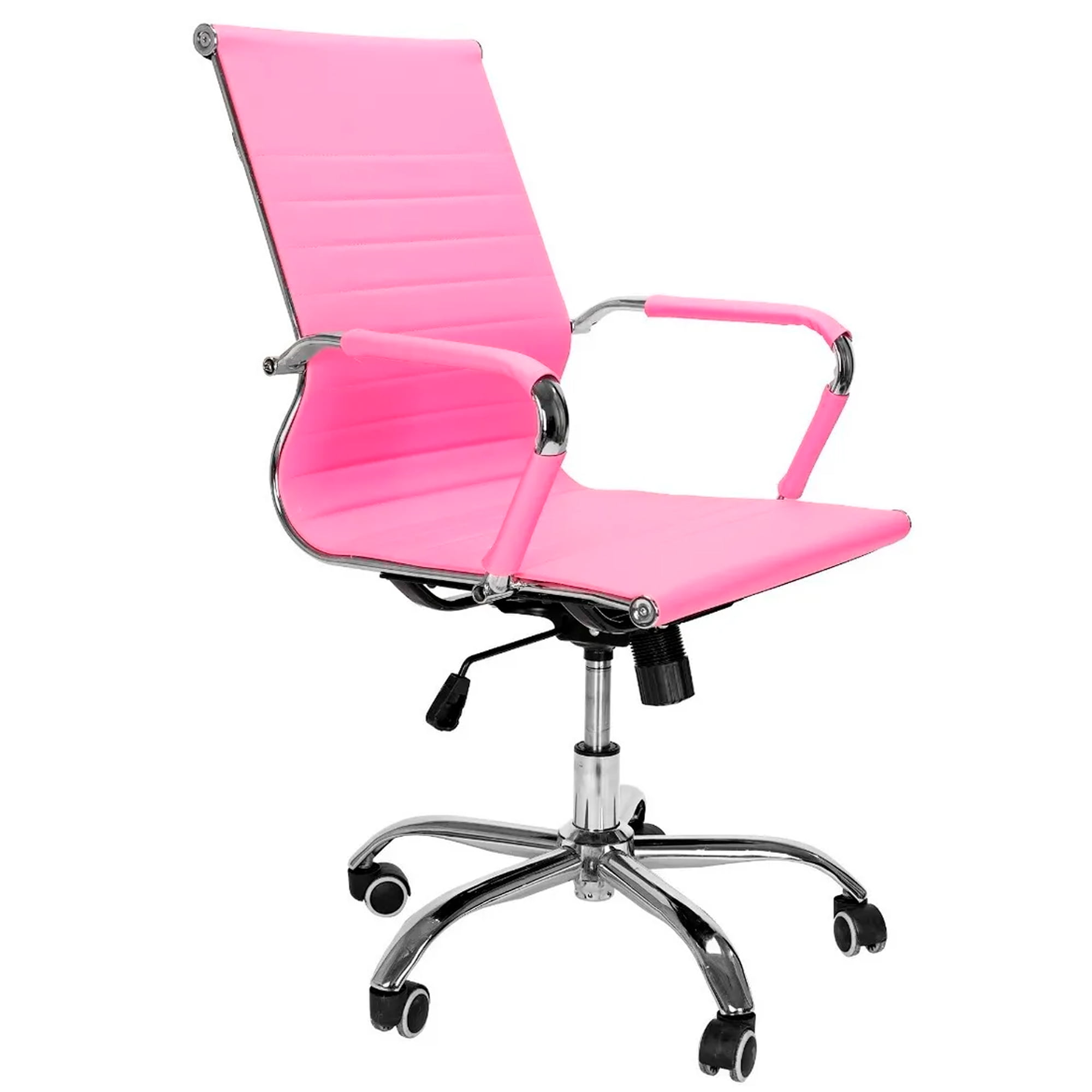  Sillas de oficina rosa Silla de oficina ejecutiva de respaldo  alto, silla de oficina ergonómica de cuero PU con postura silla de oficina  Sillas de escritorio para computadora con reposabrazos acolchados