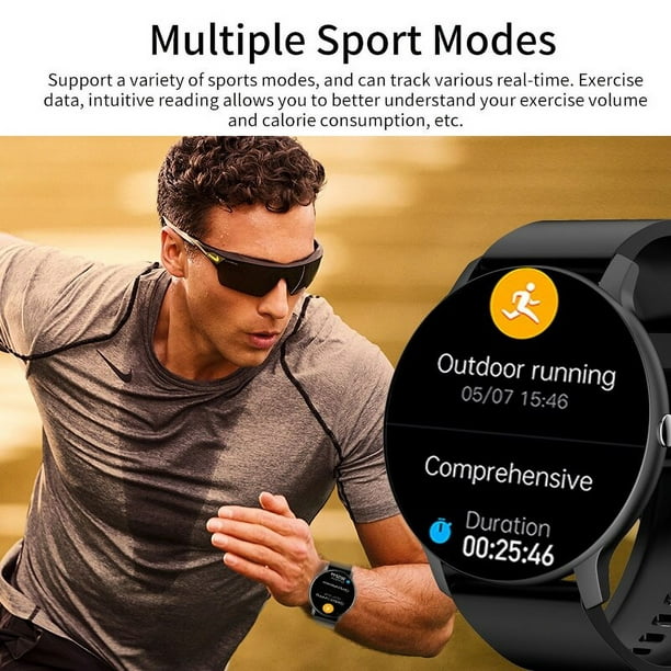 Reloj inteligente para mujer, rastreador de fitness IP68, resistente al  agua, reloj inteligente para teléfono Android, iOS, Bluetooth, deportes
