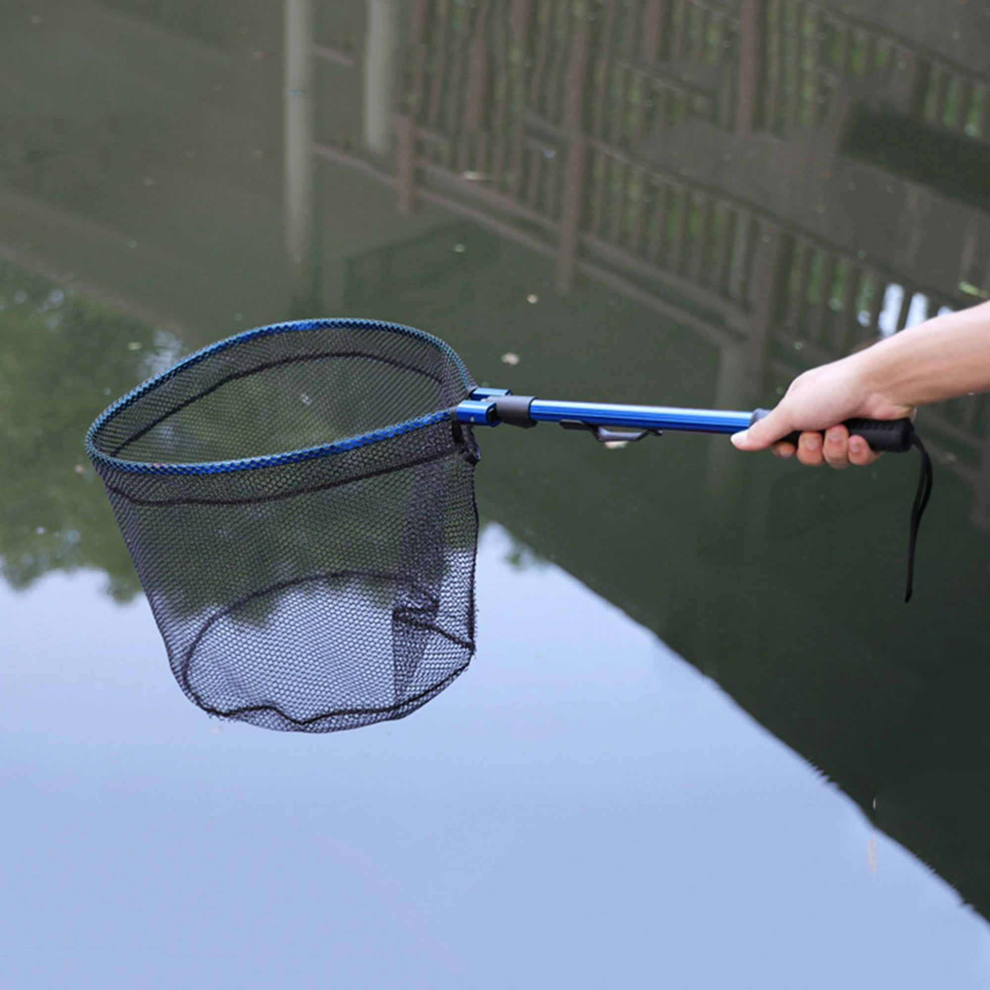 Malla de goma plegable para pesca Brail Net Malla de 8 mm con mango de  aluminio Ligero Hugtrwg Para estrenar