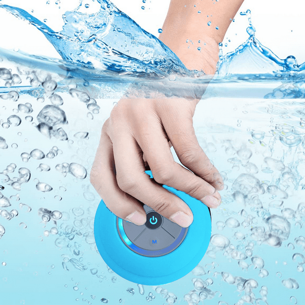 Bajo Azul Altavoz De Ducha Led Bluetooth Resistente Al Agua Radio