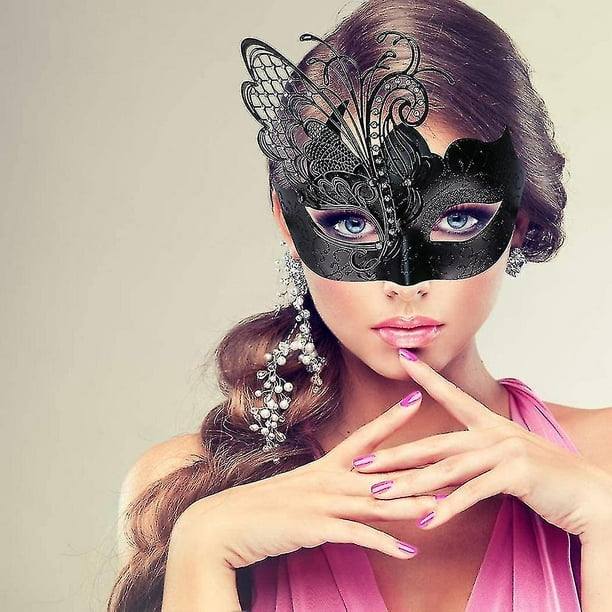 Paquete de 2 máscaras de mascarada para mujer Máscara veneciana de baile de  carnaval de Mardi Gras