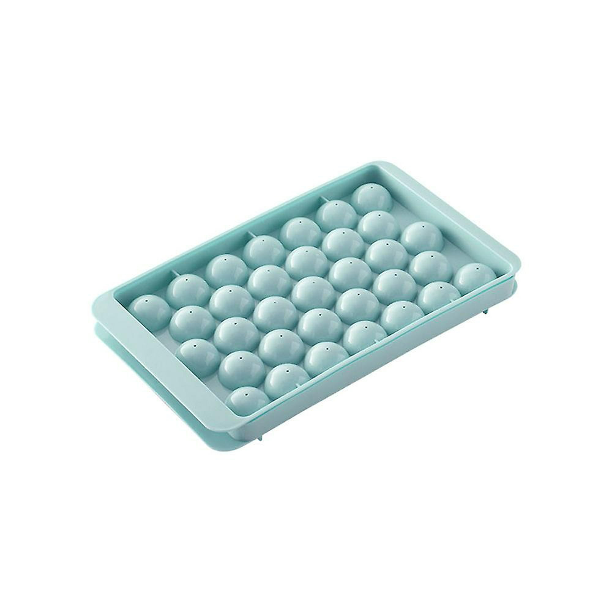 Bandeja redonda para cubitos de hielo con tapa y contenedor, molde para  hacer bolas de hielo para congelador con contenedor, mini bandeja para  cubitos