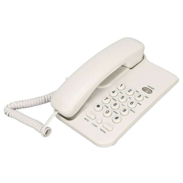  Teléfono con cable, soporte de pared para escritorio con cable,  teléfono manos libres, teléfono fijo con pantalla para oficina en casa,  hotel : Productos de Oficina