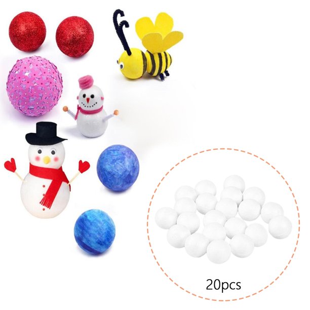 Artesanía hecha a mano bola de bricolaje bolas de espuma de poliestireno  sólido decoración de arte bola de espuma suave para manualidades decora 50  piezas 40 mm Sunnimix Bolas de espuma sólida