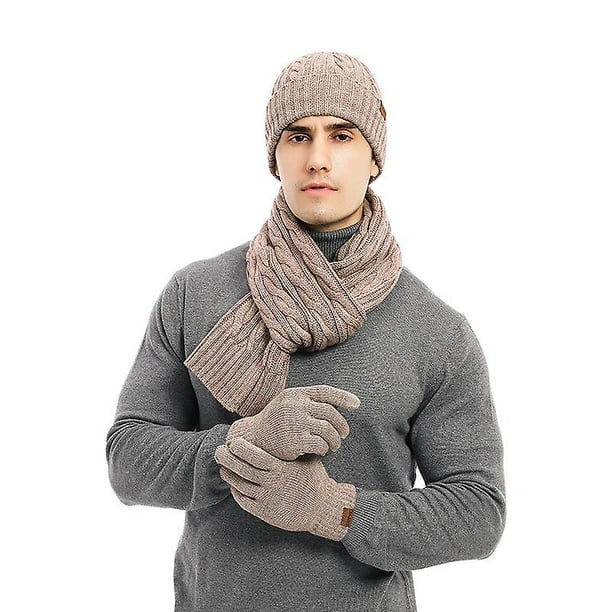 Gorro Invierno Hombre, Bufanda, Guantes 3 1, Gorros Gruesos