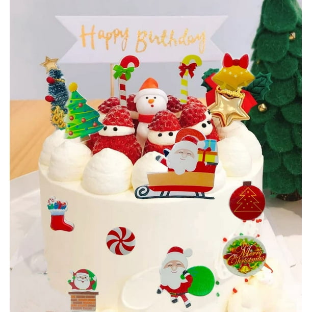 300 decoraciones comestibles para tartas de Navidad, decoración