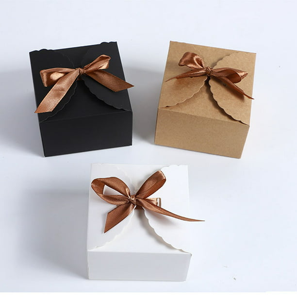 Moyic Caja de regalo de 12 uds, cajas de cartón plegables cuadradas de gran  capacidad, cajas pequeñas con lazo, soporte de joyería de Color sólido,  Almacenamiento y organización del hogar Negro Moyic