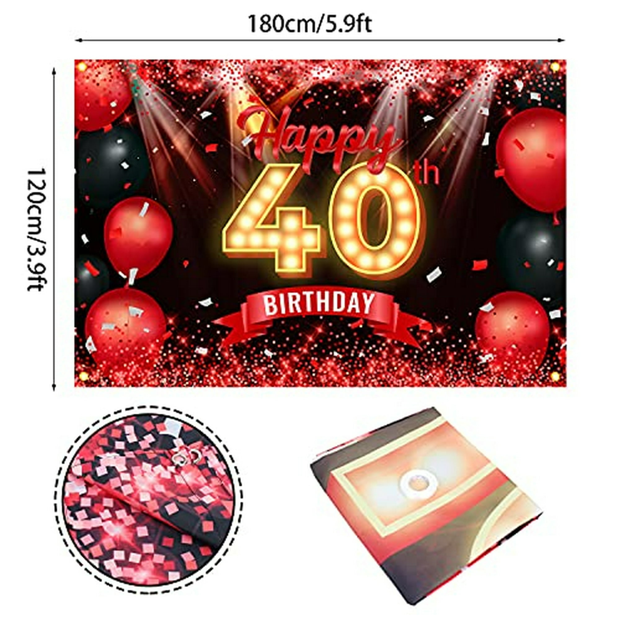 Feliz 40 cumpleaños Banner / 40 cumpleaños decoración mujeres / 40  cumpleaños fiesta signo / 40 cumpleaños decoración / cumpleaños 40 -   México