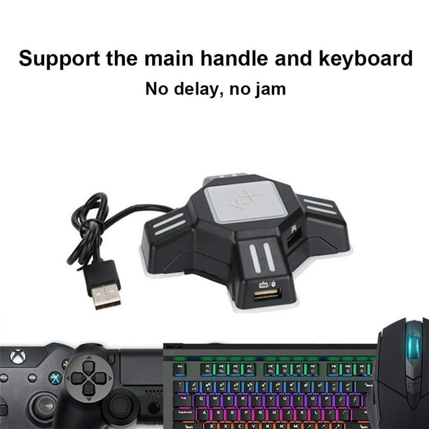 Adaptador de ratón de teclado para juegos USB-C Controlador de luz de  respiración Convertidor de plástico Accesorio de consola de juegos  Reemplazo para PS3 / PS4 Guardurnaity EL005095-00B