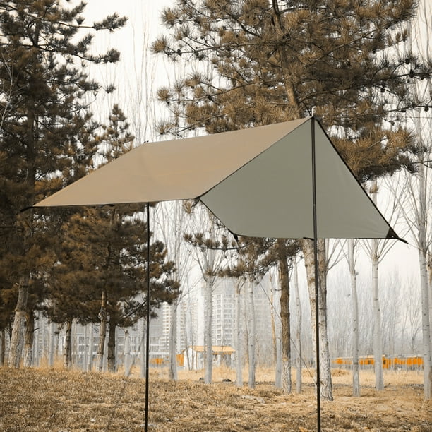 Lona impermeable de 360x280CM, toldo portátil para acampar al aire