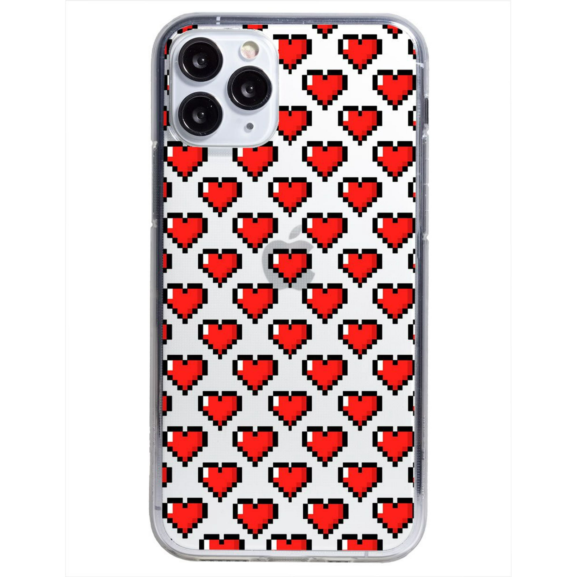 Funda para iphone 11 pro max corazones pixel, uso rudo, instacase protector para iphone 11 pro max antigolpes, case corazones pixel