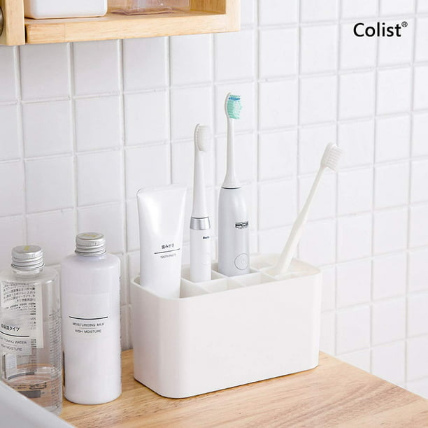 Soporte para cepillo de dientes eléctrico transparente, soporte para pasta  de dientes, soporte organizador de baño, 3 ranuras