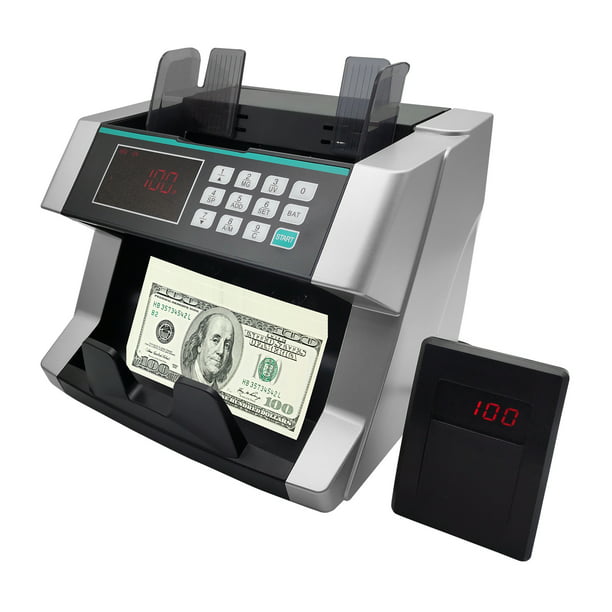 Sentik- Hucha para monedas y billetes con contador digital, diseño  de cajero automático, color negro