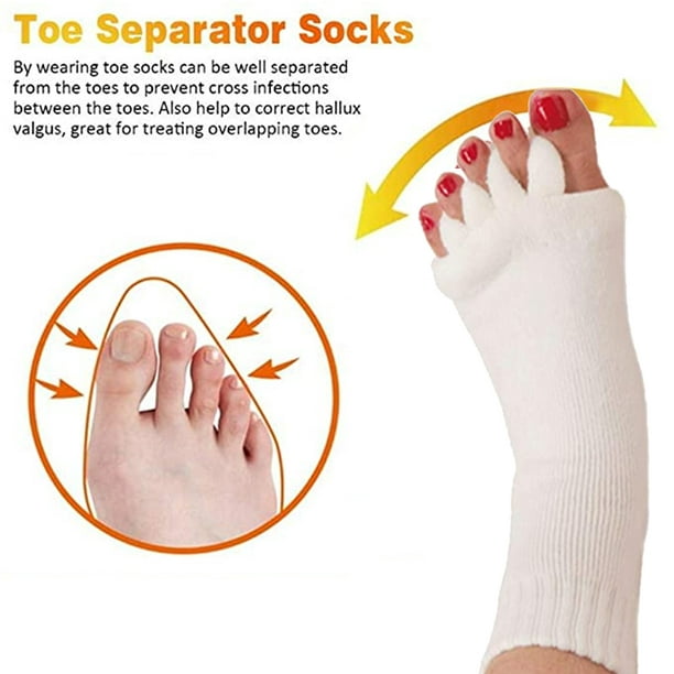 Calcetines separadores de dedos, 3 pares de calcetines de alineación de  pies Yoga GYM Masaje Calcetines sin dedos Alivio del dolor Mejora la  circulación Elásticos para mujeres Sincero Electrónica