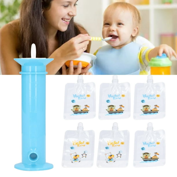 Juego de 7 Uds De bolsas de comida para bebés bolsas reutilizables