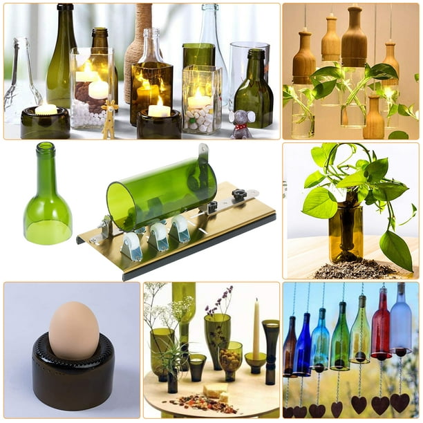 Cortador de botellas de vidrio, cortador de botellas y cortador de vidrio,  herramienta de corte de vidrio, kit de bricolaje para cortar vino, botella