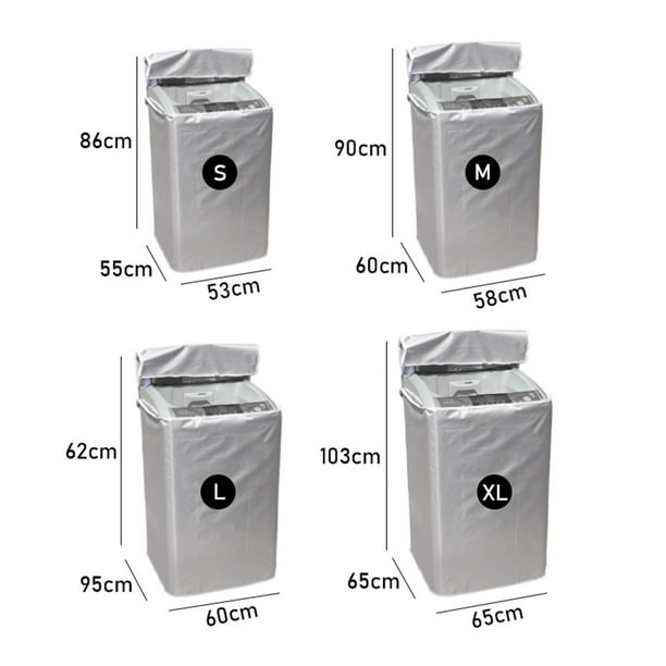  Cubierta de lavadora, cubierta de lavadora/secadora para  máquina de carga frontal impermeable (XXL, negro) : Electrodomésticos