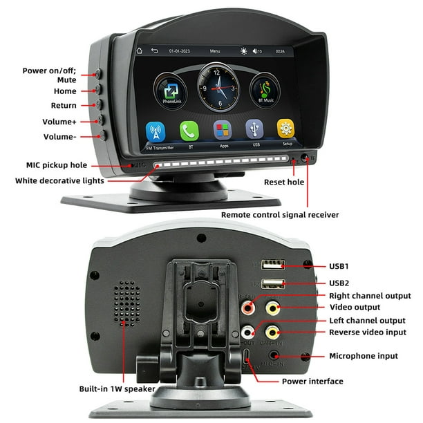Radio Multimedia Universal para coche, reproductor de vídeo de 7 pulgadas,  Carplay inalámbrico, Android, pantalla táctil
