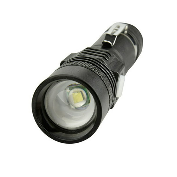 Linterna lámpara Led Recargable metálica zoom telescópico USB
