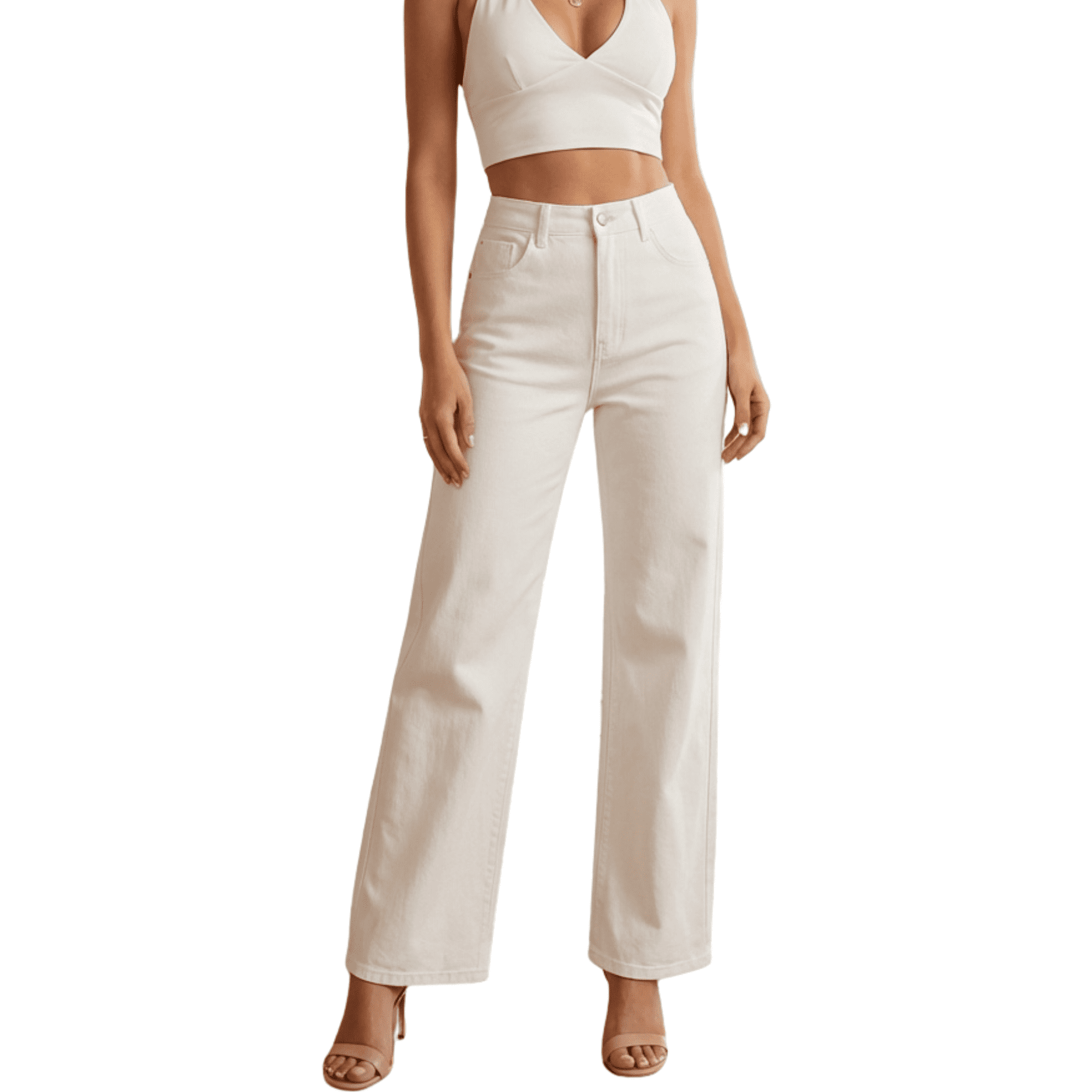 Pantalón mezclilla mujer wide leg tiro alto corte amplio denim jeans moda