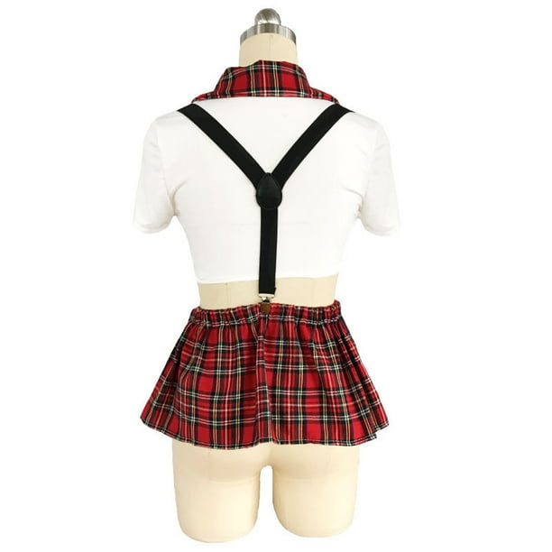 Disfraz de colegiala para mujer, uniforme, falda halter con tiras, conjunto  de lencería de anime Zhivalor CPB-SSW2302
