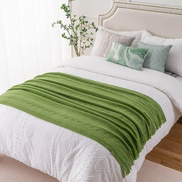  Manta verde lima verde pálido para cama, tamaño bebé, con  hojas, acogedora manta de cama suave, para sofá y sofá, adecuada para todas  las estaciones, 30 x 40 pulgadas : Hogar