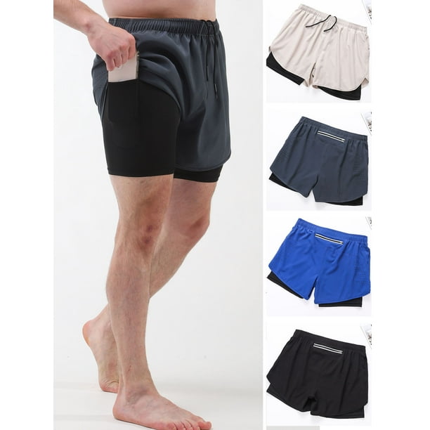 COOFANDY Pantalones cortos de entrenamiento para hombre de 5 pulgadas,  paquete de 2 pantalones cortos deportivos de secado rápido con bolsillos