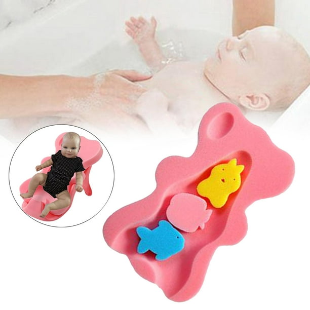  HALLO Esponja de baño para bebés Alfombrilla de baño suave para  recién nacidos, sin olor (rosa) : Bebés
