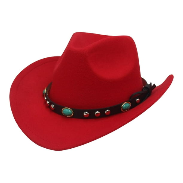 Sombrero de vaquera de estilo occidental para hombre y mujer, sombrero de  copa de Jazz con