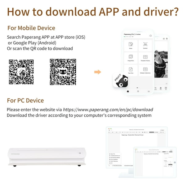 Comprar Impresora de papel portátil A4 Impresión térmica Conexión  inalámbrica BT Compatible con iOS y Android