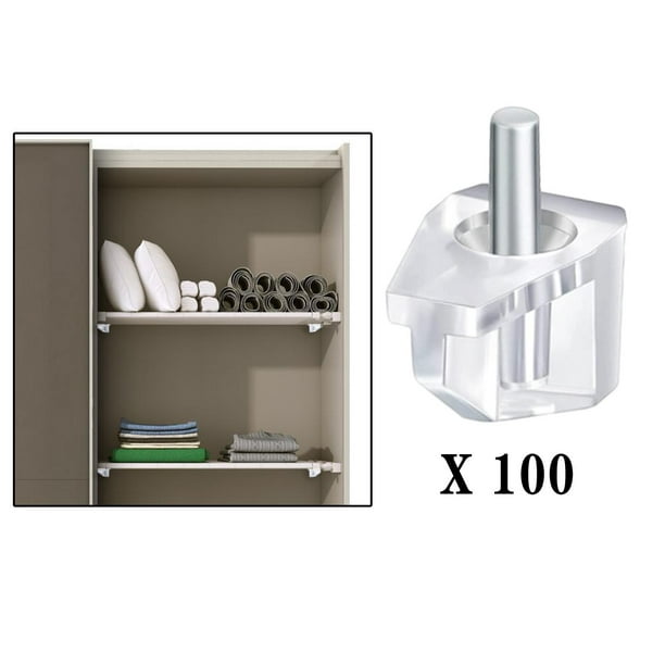 100 soportes Safety de plástico blanco para baldas de armario