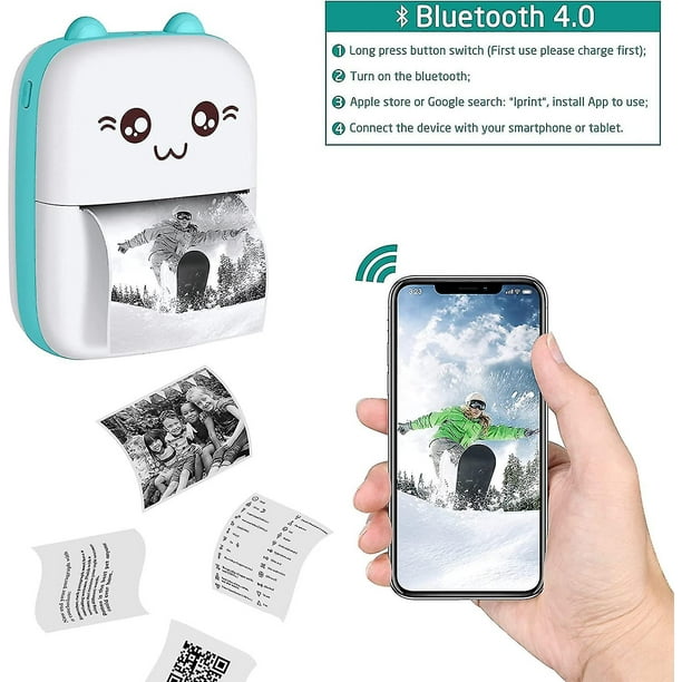 Impresora térmica portátil, etiqueta de imagen fotográfica, impresora  Bluetooth para teléfono móvil