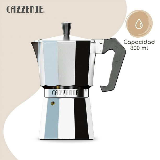 Simetría Novio Duplicar Cazzenie Cafetera Italiana de Aluminio de 300 ml para una Taza. Cafetera  Espresso Individual para Ca Cazzenie Plata | Walmart en línea