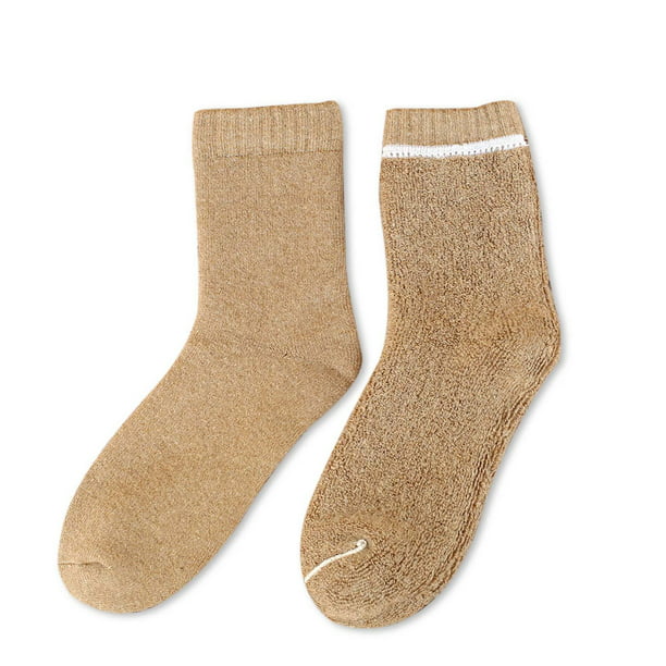 Calcetines casuales de lana para mujer, color sólido, sobre la rodilla,  medias de lana para mujer, medias de lana para invierno (E, talla única)