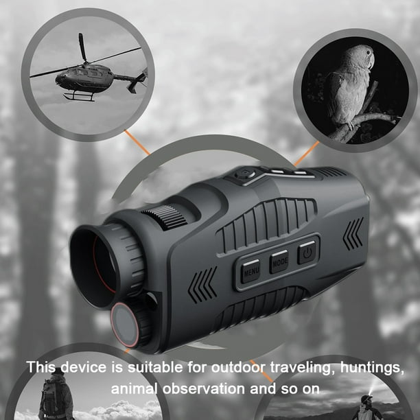  Visión nocturna monocular, HD Digital cámara infrarroja alcance  0.236x1.969 in con 1.5 pulgadas TFT LCD equipo de caza de alta potencia  toma 5mp foto 720 video hasta 350m/1150ft distancia de detección 